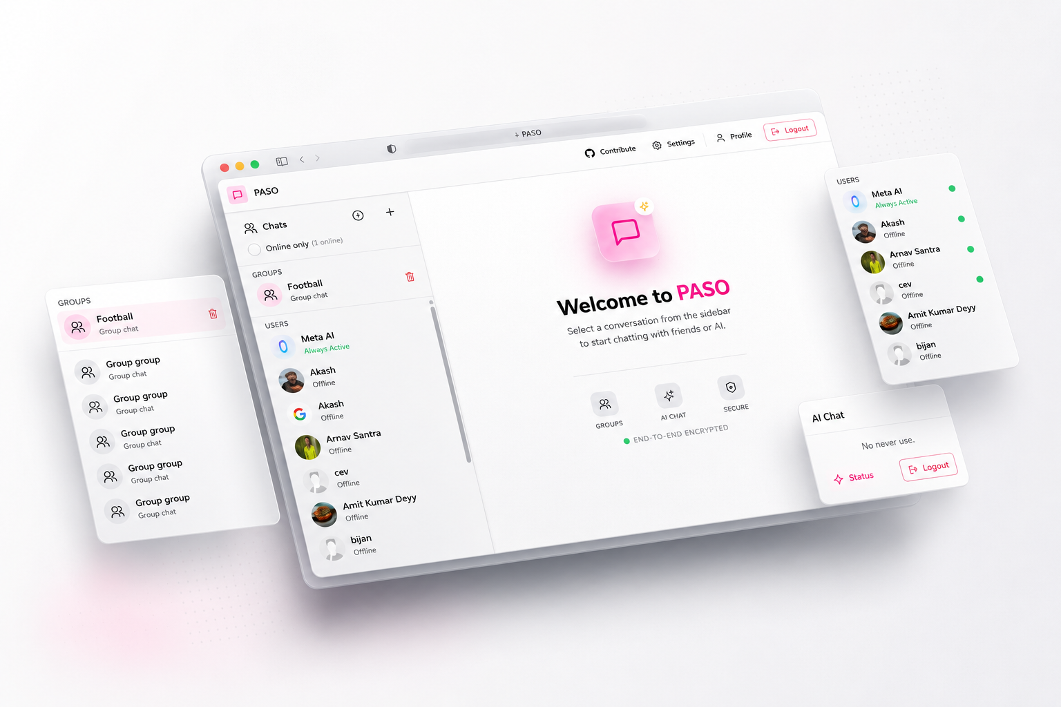 PASO — AI-Powered Real-Time Chat Platform deployment interface overview